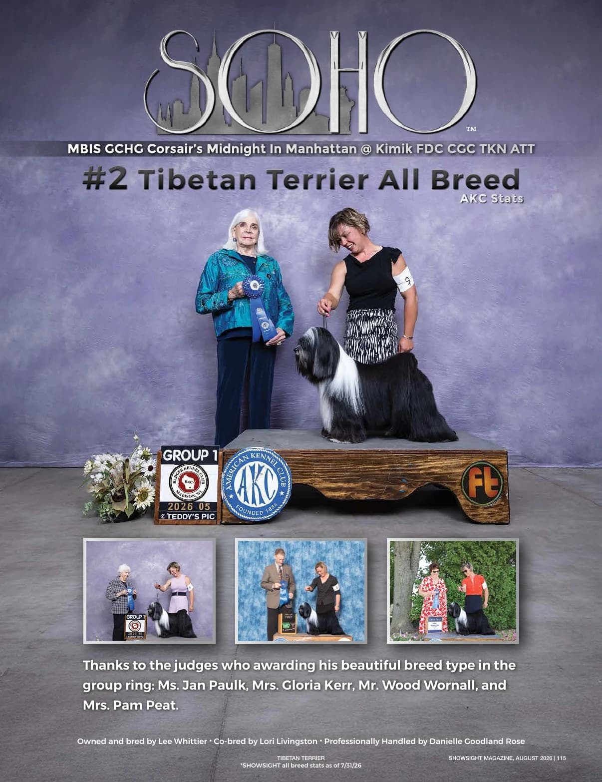GCHG CH CORSAIR'S MIDNIGHT IN MANHATTAN @ KIMIK FDC CGC TKN ATT in Showsight Magazine | August 2026, page 119