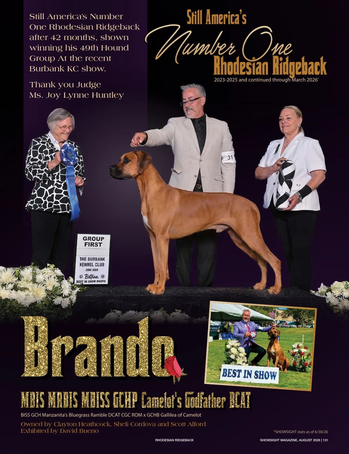 GCHP CAMELOT'S GODFATHER BCAT in Showsight Magazine | August 2026, page 135