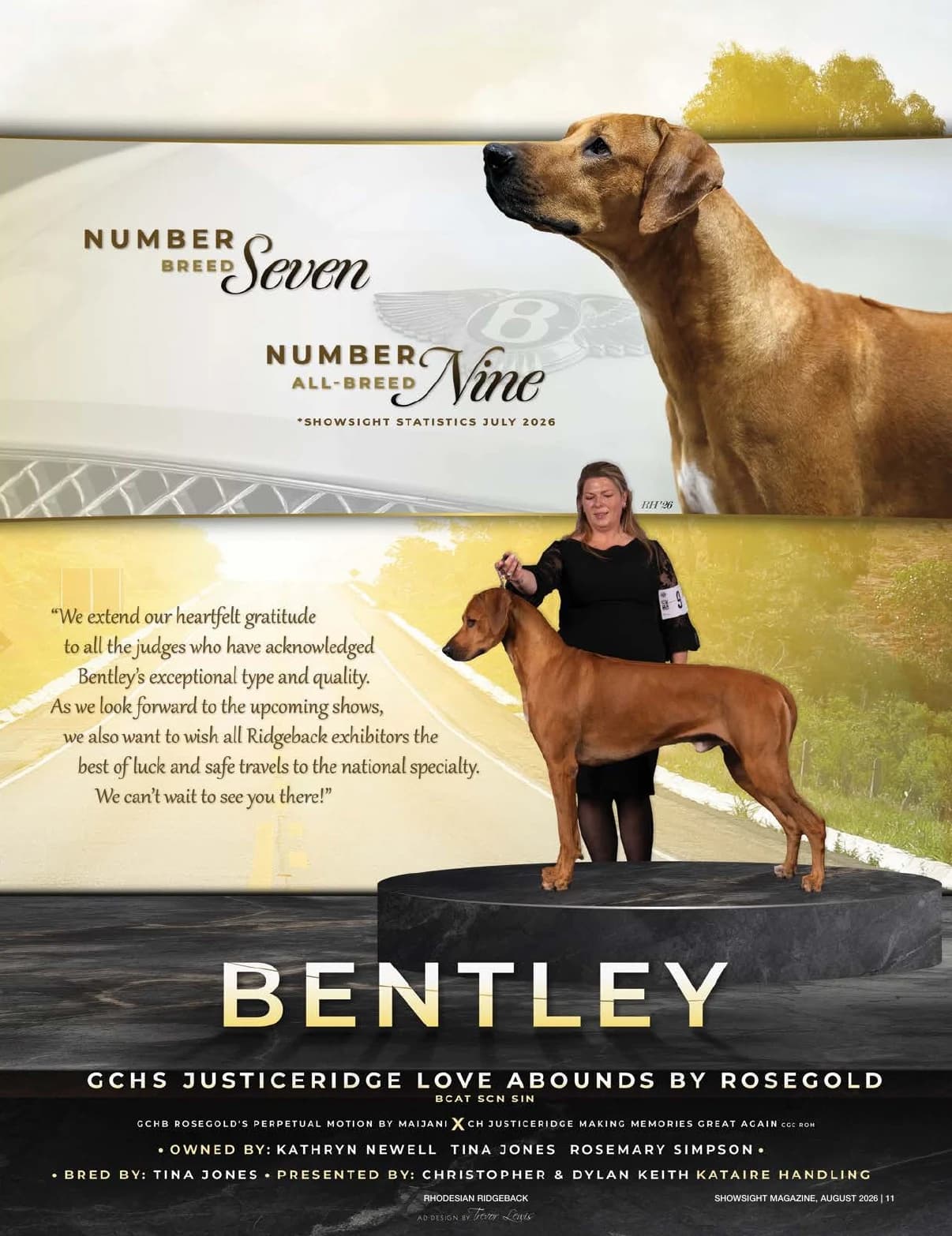 GCHS CH JUSTICERIDGE LOVE ABOUNDS BY ROSEGOLD BCAT DCAT SC SCN SIN in Showsight Magazine | August 2026, page 15