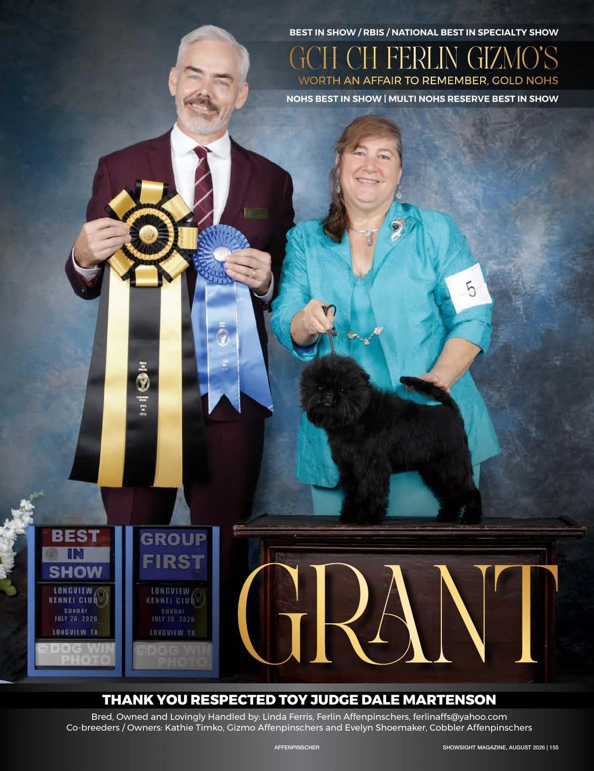 GCH CH FERLIN GIZMO'S WORTH AN AFFAIR TO REMEMBER in Showsight Magazine | August 2026, page 159