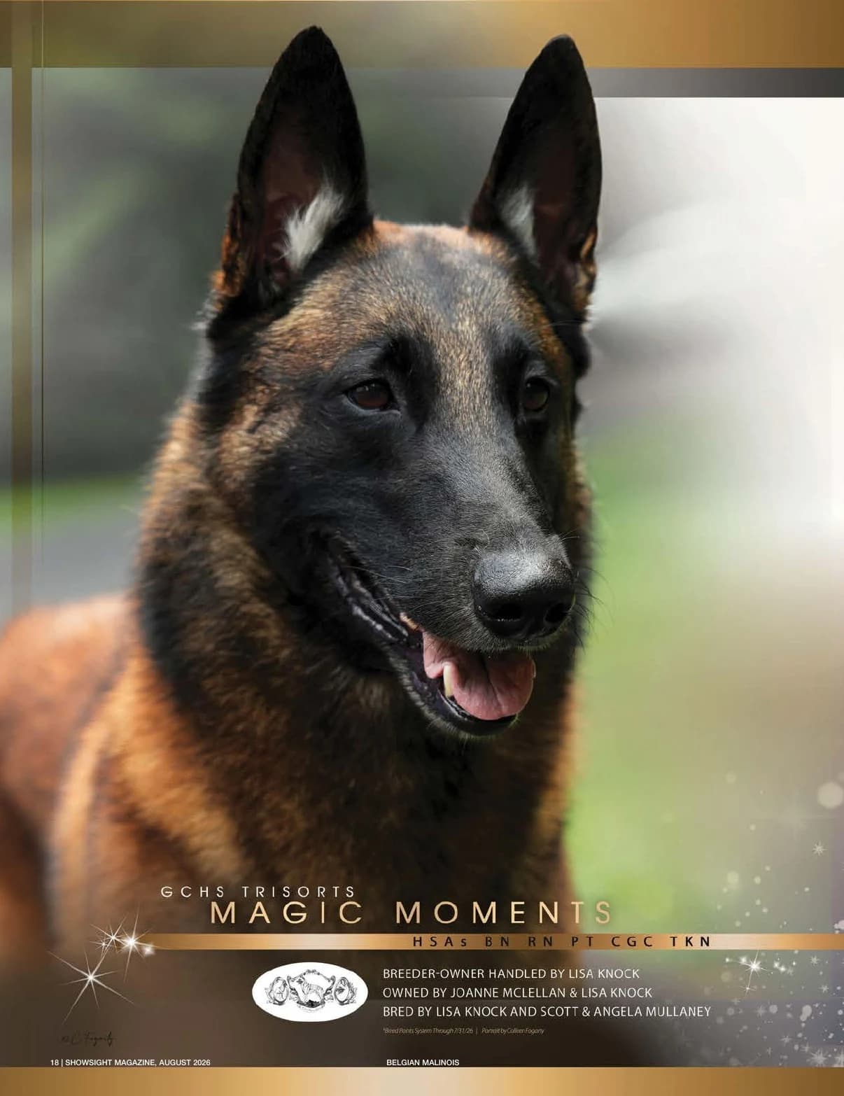 GCHS CH TRISORTS MAGIC MOMENTS BN RN PT CGC TKN HT in Showsight Magazine | August 2026, page 22