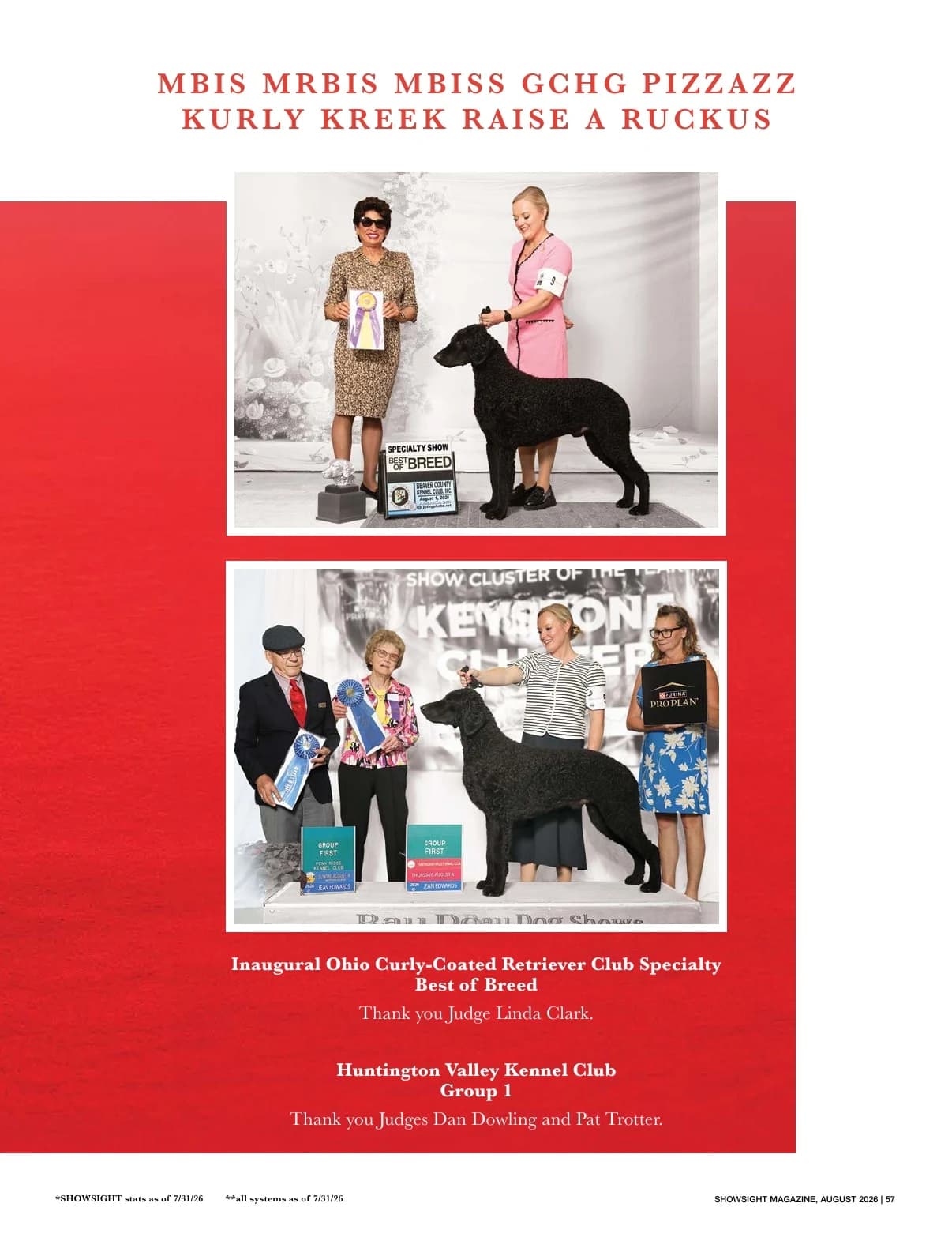 GCHG CH PIZZAZZ KURLY KREEK RAISE A RUCKUS in Showsight Magazine | August 2026, page 61