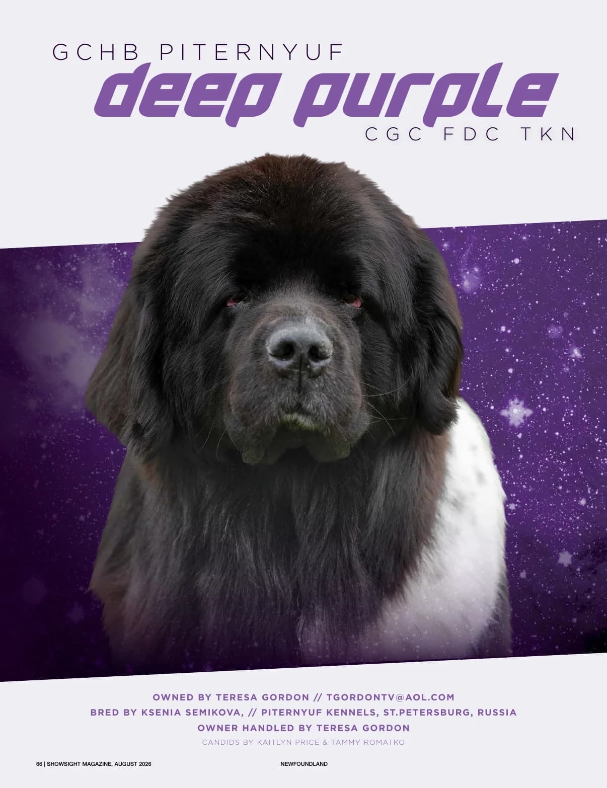 GCHB PITERNYUF DEEP PURPLE CGC FDC TKN in Showsight Magazine | August 2026, page 70
