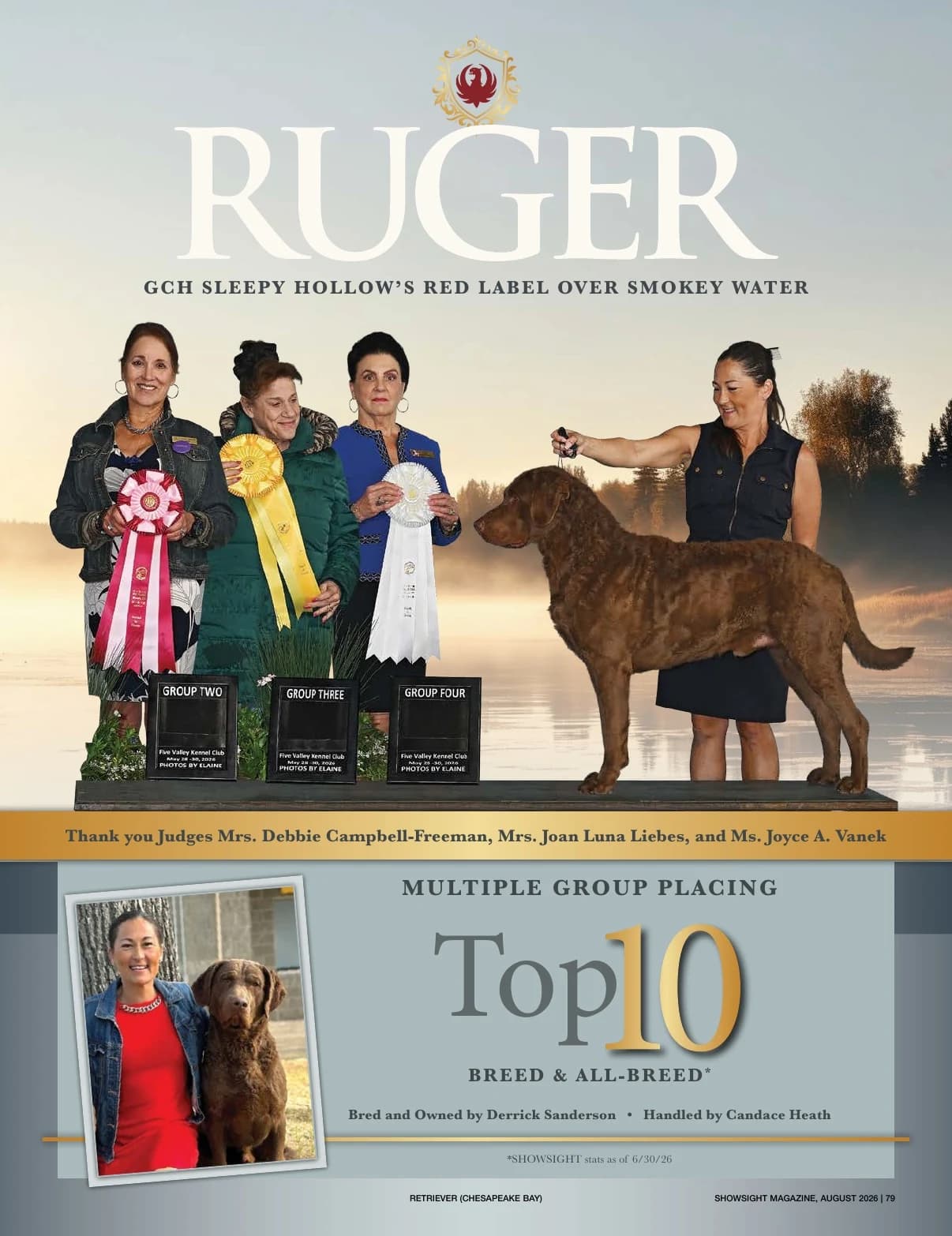 GCH CH SLEEPY HOLLOW'S RED LABEL OVER SMOKEY WATER in Showsight Magazine | August 2026, page 83