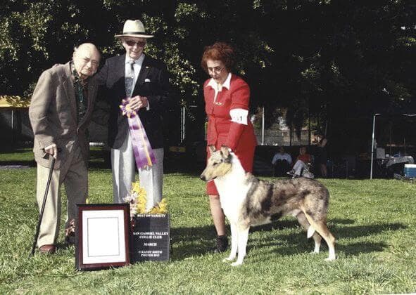 Always having the right stuff, Svend inviting his longtime pal and judge, Howard Dullnig, into his 90th birthday photo that was taken during Svend’s celebration and final judging, March 2013.
