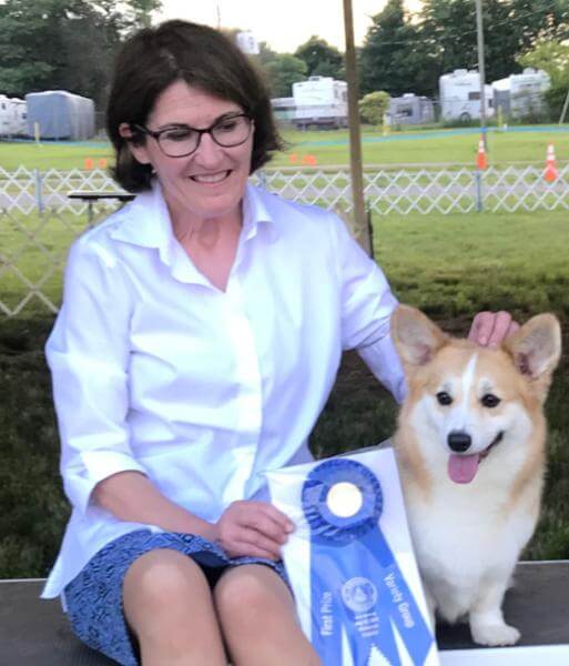 Carrie A. Chase with her dog.
