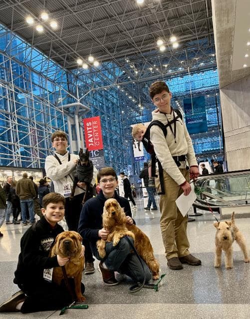The Towell Juniors promote purebred dogs at Meet the Breeds in NYC. 