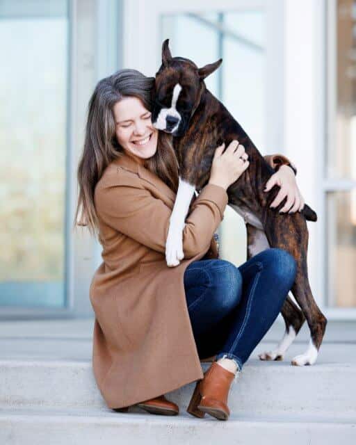 Cheyenne Calvert with a Boxer