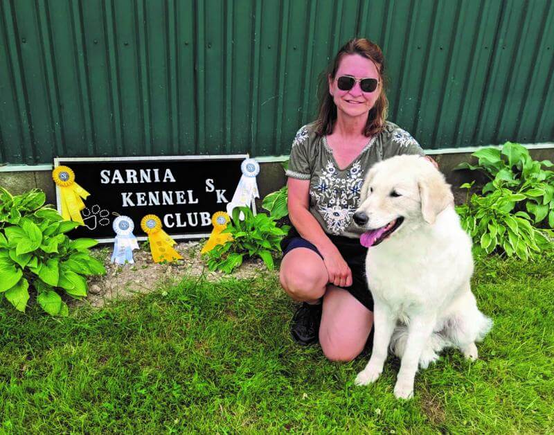 Doreen MacPherson with her Galaxy Kuvasz dog