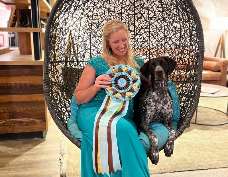 Owner Handler Molly McCown with her German Shorthaired Pointer dog