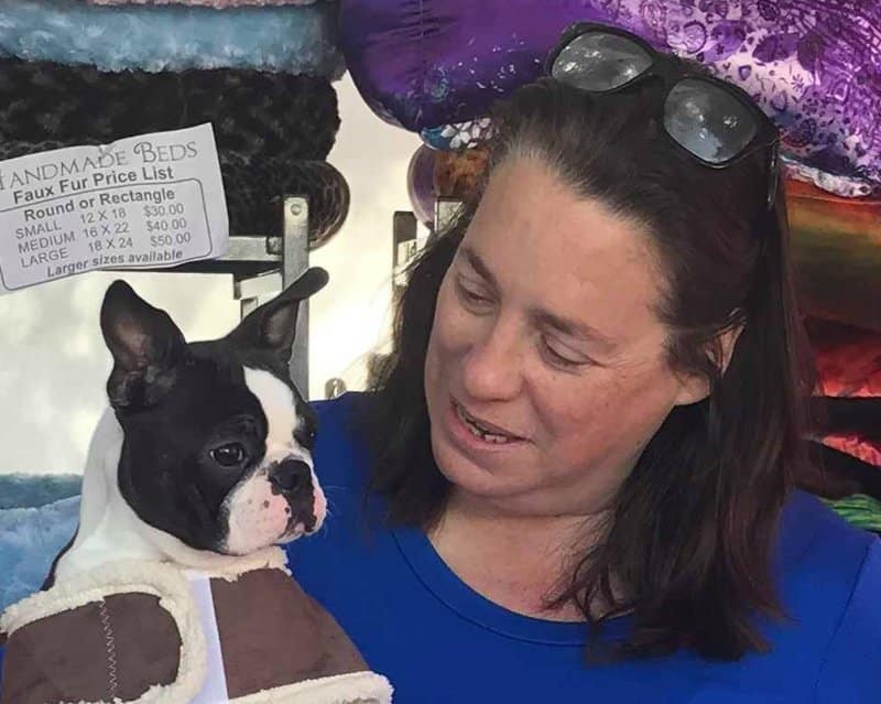 Dolores Ferrero with her Delphi Boston Terrier