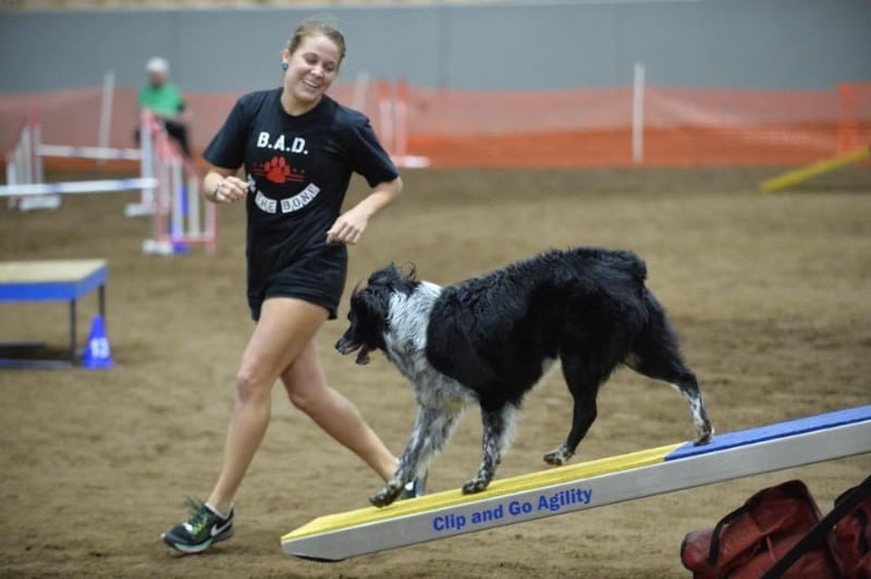 Viveka Rosenberger with her Australian Shepherd 'Sadie'