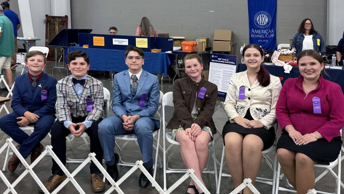 The Junior Judges sit ringside prior to judging the Senior Showmanship classes. photo by Mari-Beth O’Neill