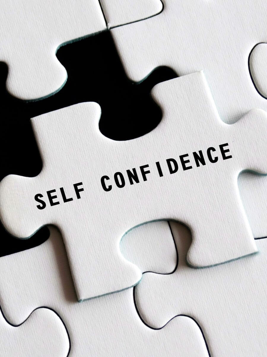 Self - Confidence text on missing puzzle.