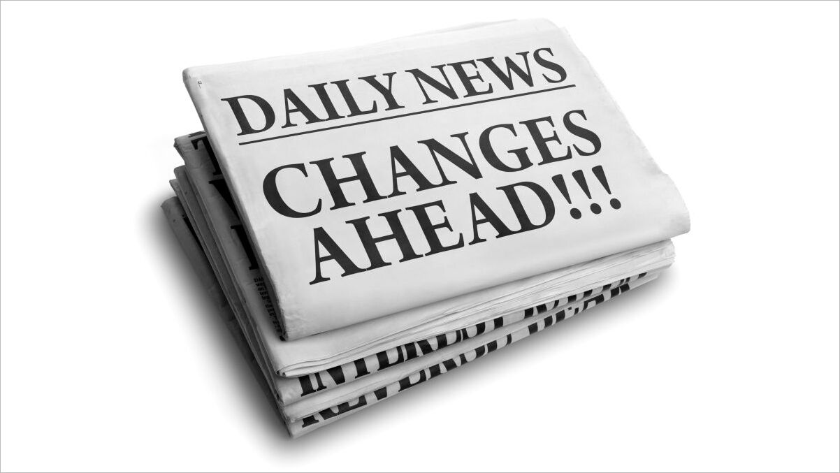 Daily news newspaper headline reading changes ahead