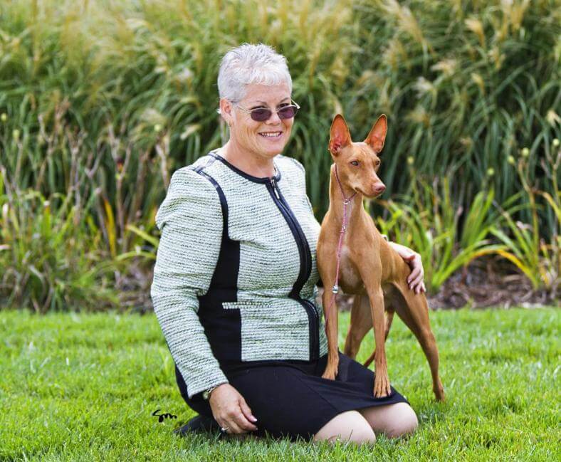 Jerri Gates with her Cirneco / cirnechi