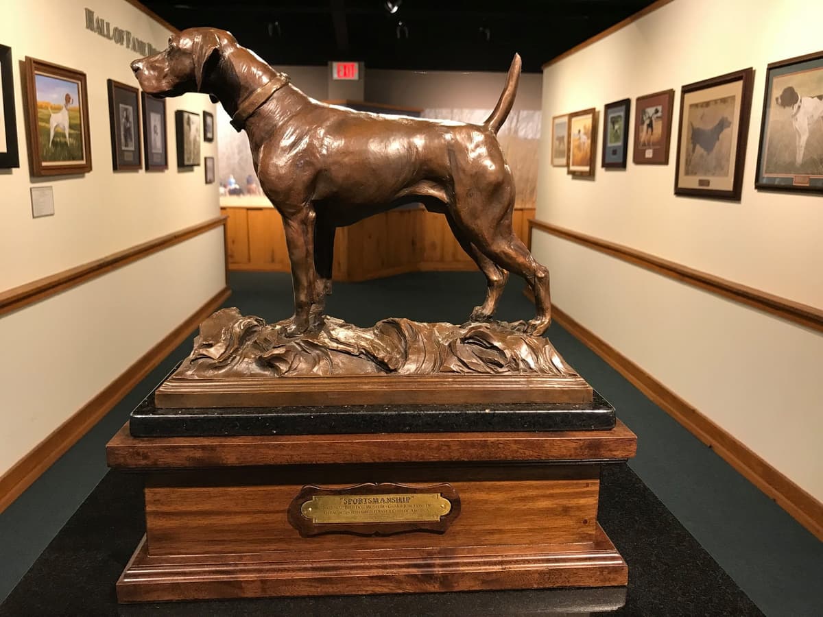 Dog statue at the National Bird Dog musem