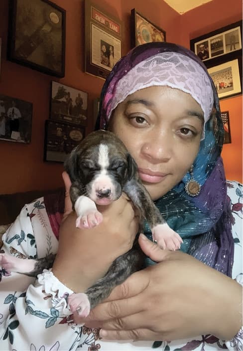 Aliya Taylor with Azawakh Puppy Aliya Taylor with Azawakh Puppy