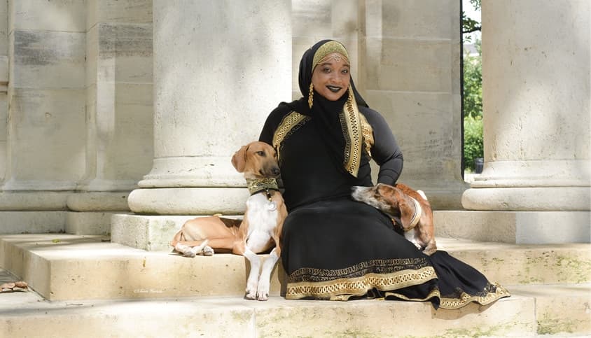 Aliya Taylor with Azawakh Dogs Aliya Taylor with Azawakh Dogs