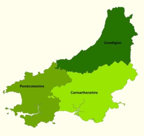 Map of Wales