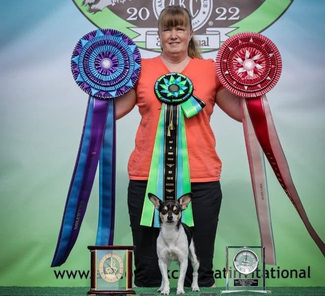Carrie Griffen-Yakush with her Chihuahua known as "Beetle"
