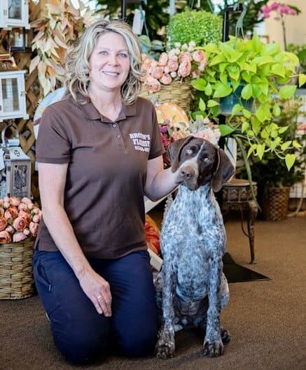 Christy Hale of Halestorm Kennel with her German Shorthaired Pointer