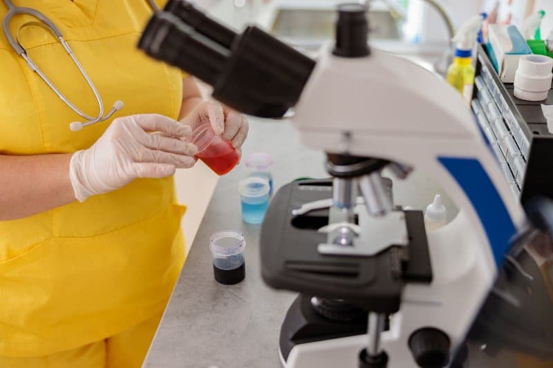 laboratory assistant-conducting researches in veterinary clinic