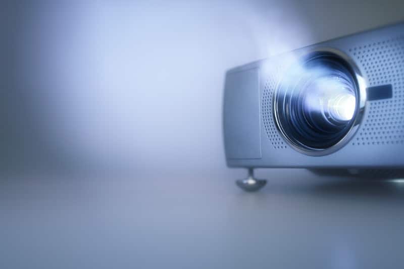 LCD video projector at business conference or lecture of dog show Judges Education Groups