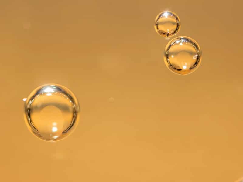 beautiful air bubbles in the drink
