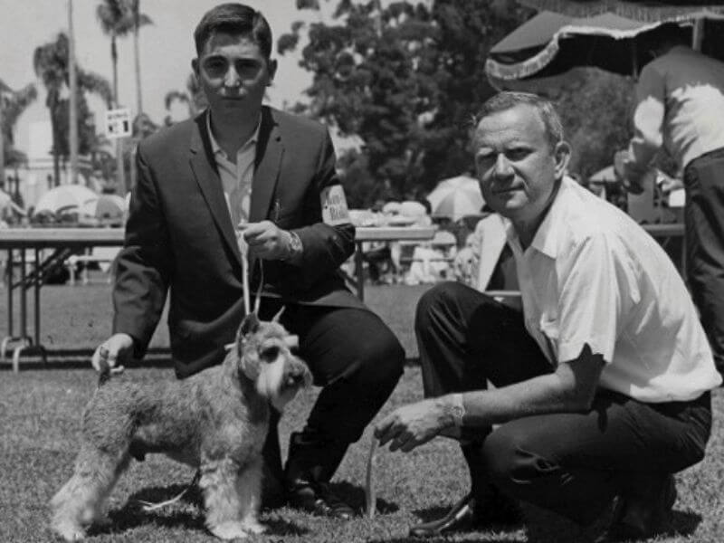 Bruce Schwartz with his Mini Schnauzer.