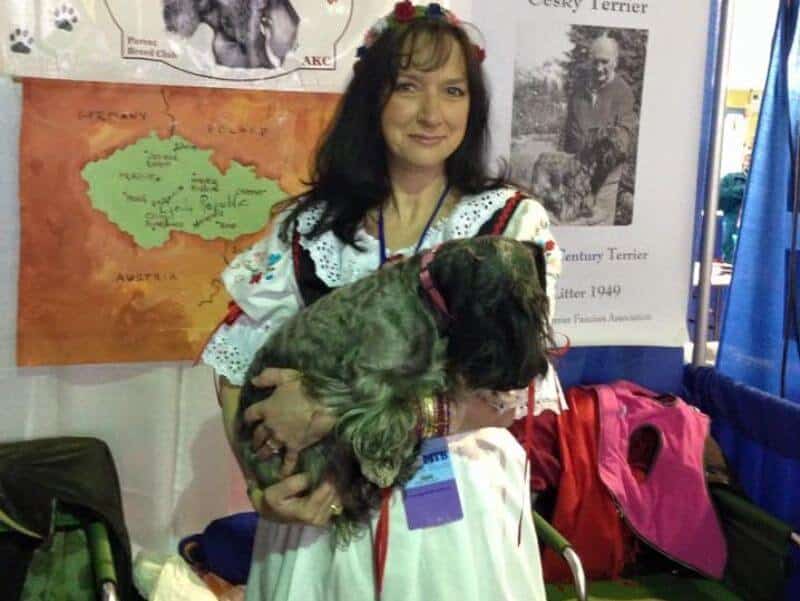 Julie Gritten with her dog.