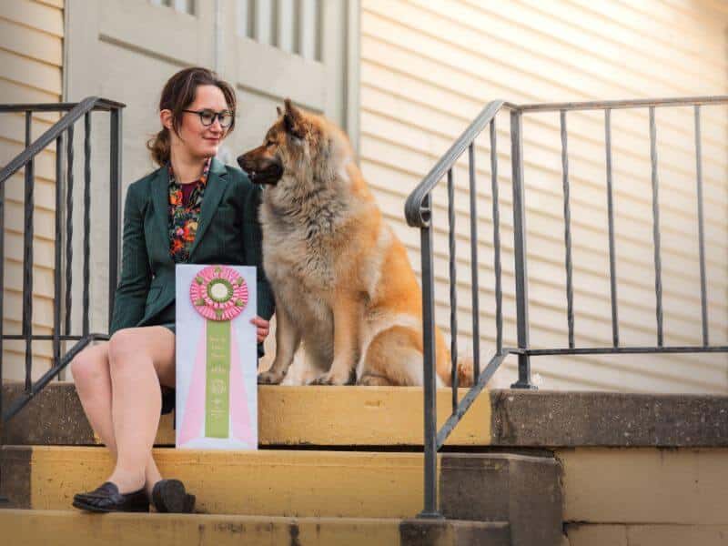 Kelsey Keefe with her Eurasier.