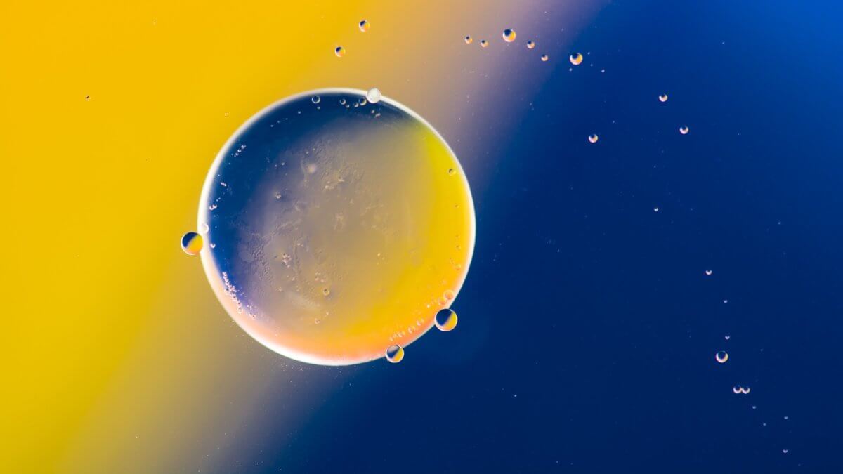 Abstract macro oil bubble