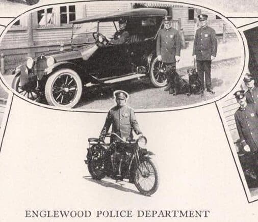 Englewood police department pamflet, showing police officers with Belgian Sheepdogs
