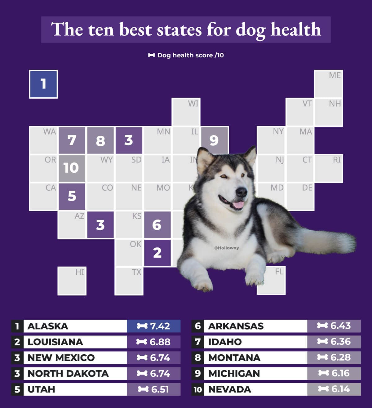 The ten best states for dog health