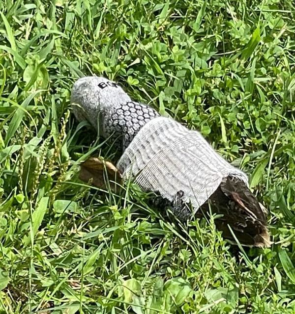 Place the bumper or toy in a sock.