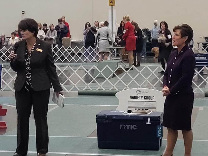 AKC Field Director of Conformation, Sandy D’Andrea, presents RHP Award to Karen Mammano.