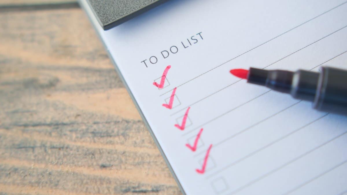 Check mark on a check box on a paper