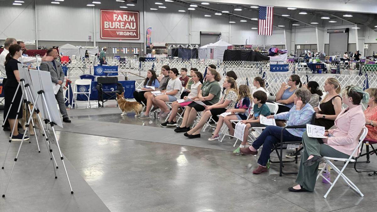 Junior Handlers and their parents/guardians attend the inaugural RHP Clinic at the First Colony Cluster in Doswell, Virginia.