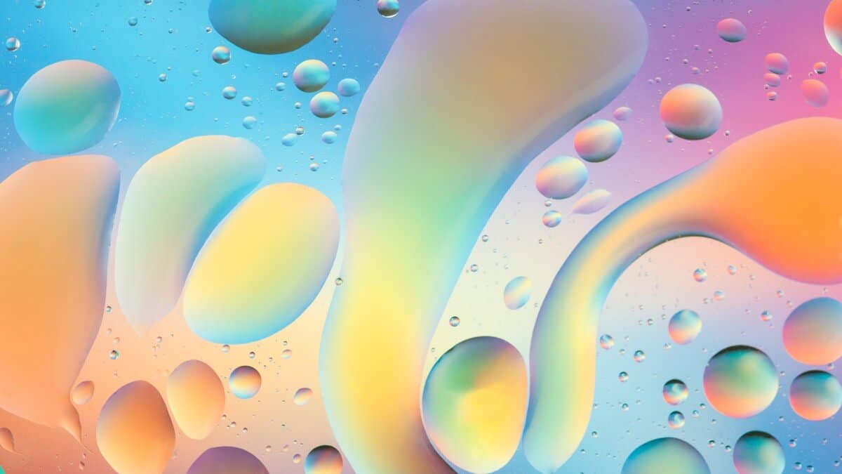 macro of oil mixed with water