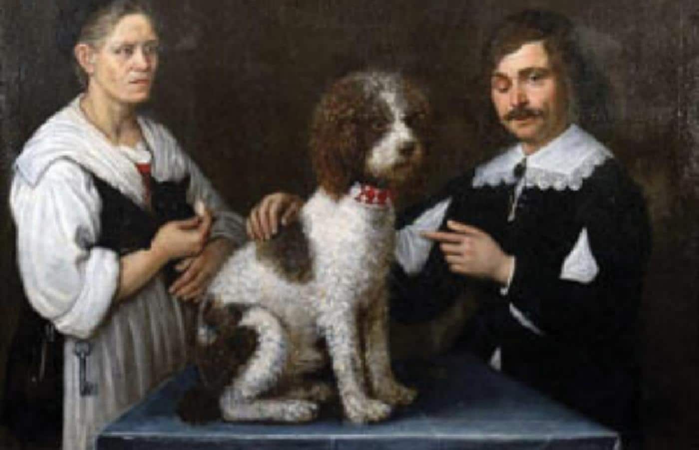 Painting of a Lagotto Romagnolo dog