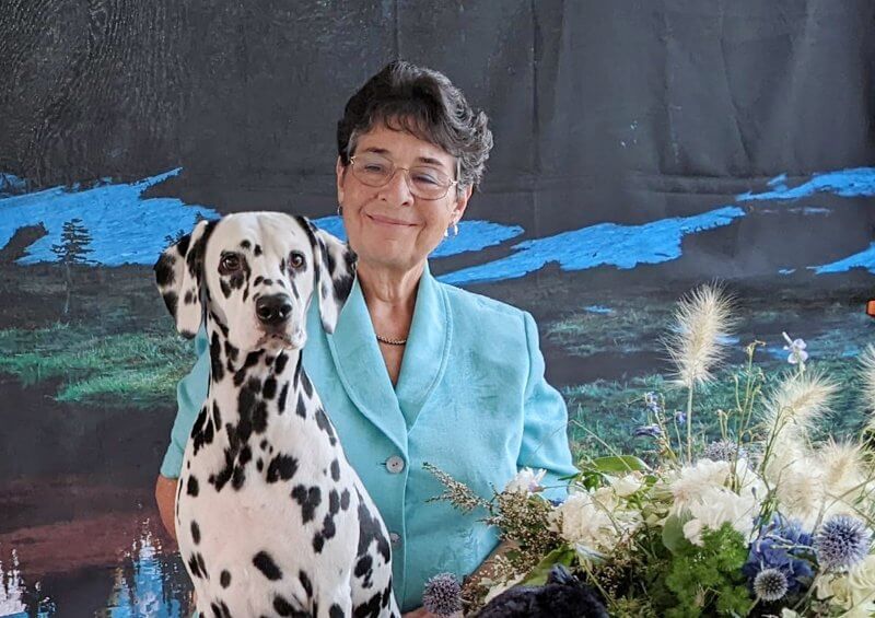 Owner Handler,Meg Callea a Dalmatian dog