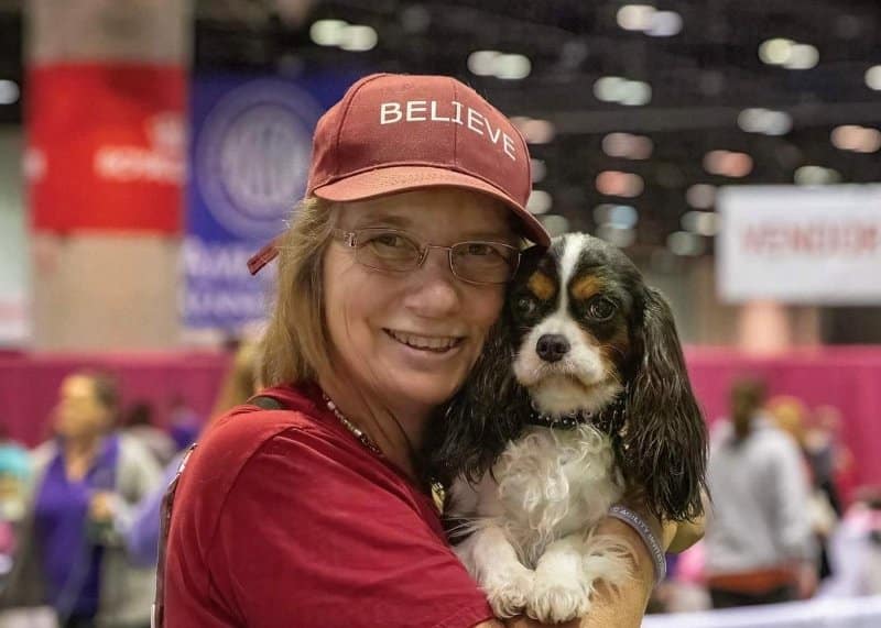 Antonia Rotelle with Cavalier King Charles Spaniel "Dot"