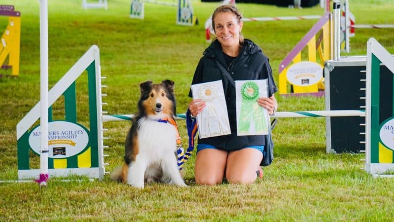 Viveka Rosenberger and Monty’s 4th place win in Jumpers with Weaves at the Master Agility Championship at Westminster 2022.