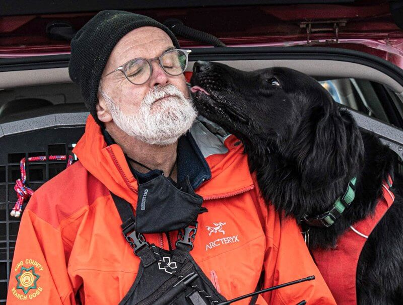 Jonathan Izant with his Search and Rescue Dog Lincoln