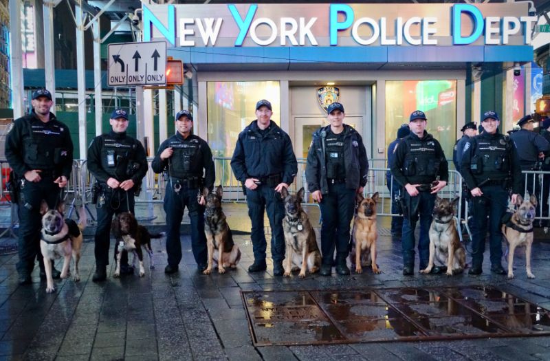 Police officers with K9 Service Dogs
