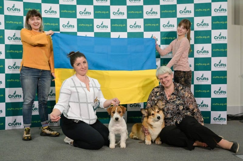 Ukraine flag at the Crufts Dog Show 2023