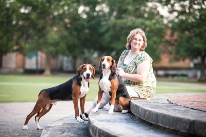 Ashley Silver with 2 of her Hamiltonstovare dogs