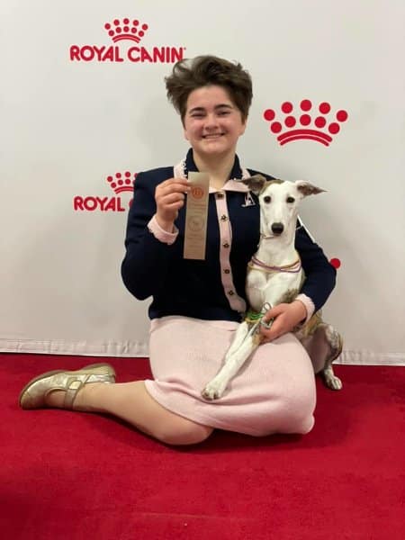 Audrey Boyer taking Juno in for the first time ever in Juniors (Juno 7 months old) and placing 4th out of 10 in Open Senior