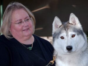 Donna Beckman with her Siberian Husky.